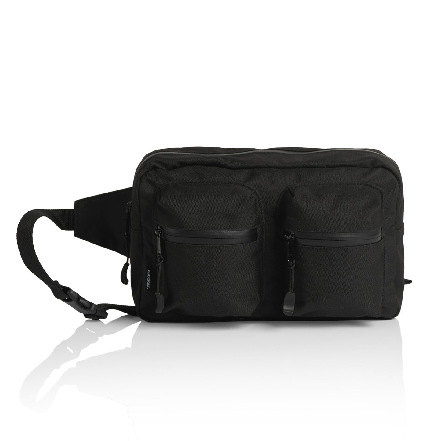 RECYCLED DOUBLE WAIST BAG | BLACK