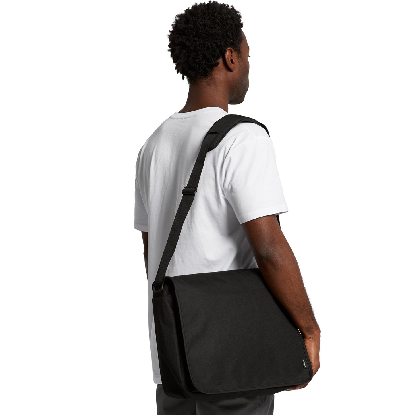 RECYCLED MESSENGER BAG Xpensive Bear Logo | BLACK