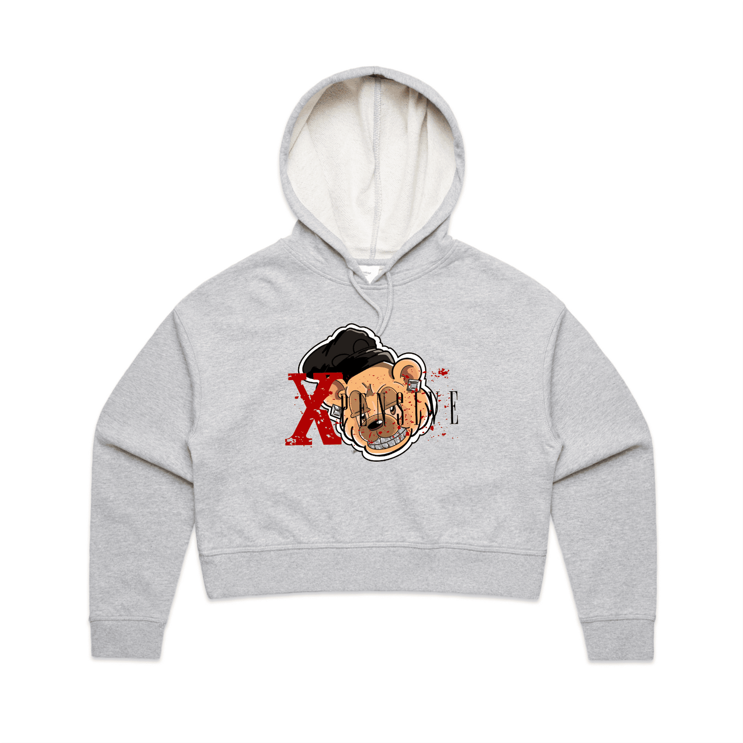 Xpensive Clothing Line - WO'S CROP Xpensive Bear Logo | HOOD