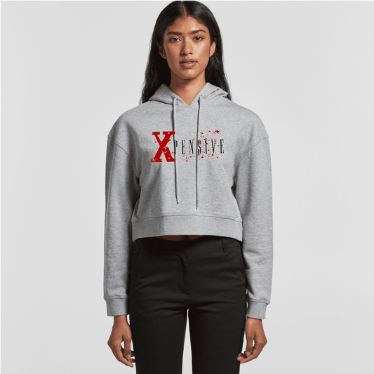 Xpensive Clothing Line - WO'S CROP Xpensive Brand Logo | HOOD