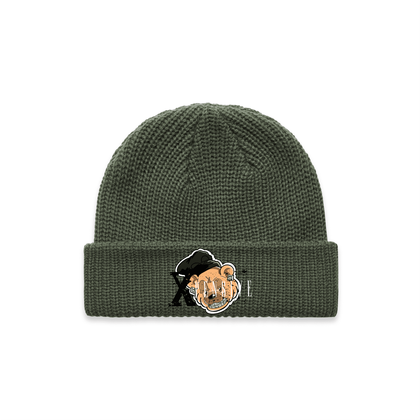 CABLE BEANIE Xpensive Bear Logo