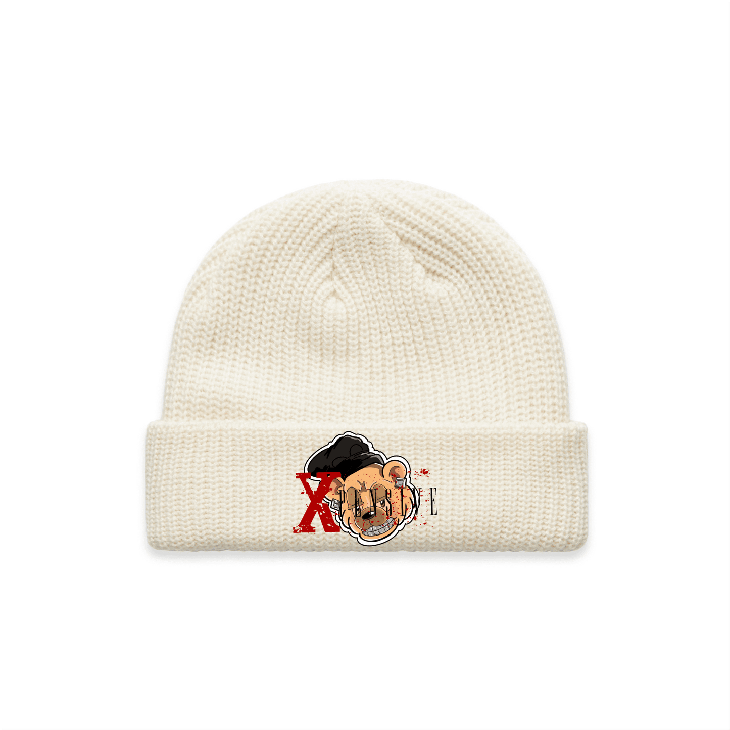 CABLE BEANIE Xpensive Bear Logo