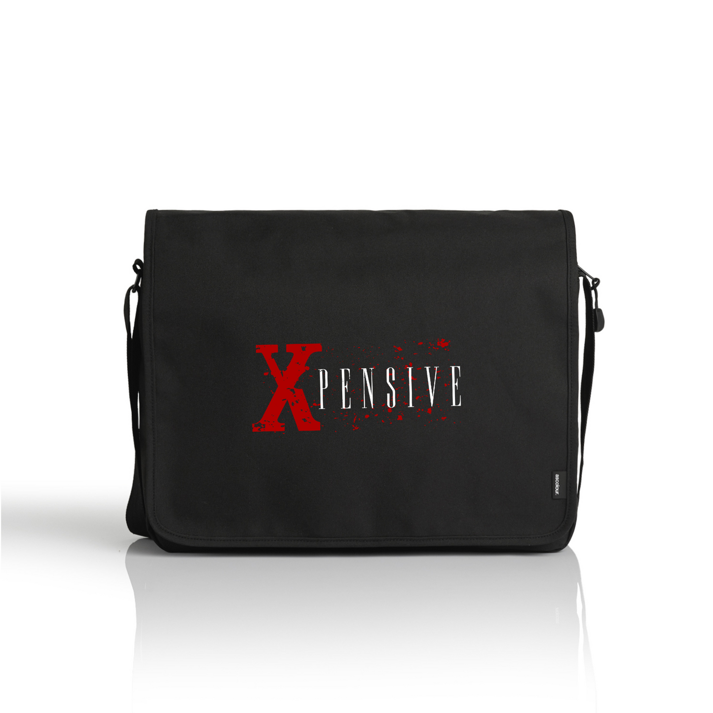 RECYCLED MESSENGER BAG Xpensive Brand Logo | BLACK