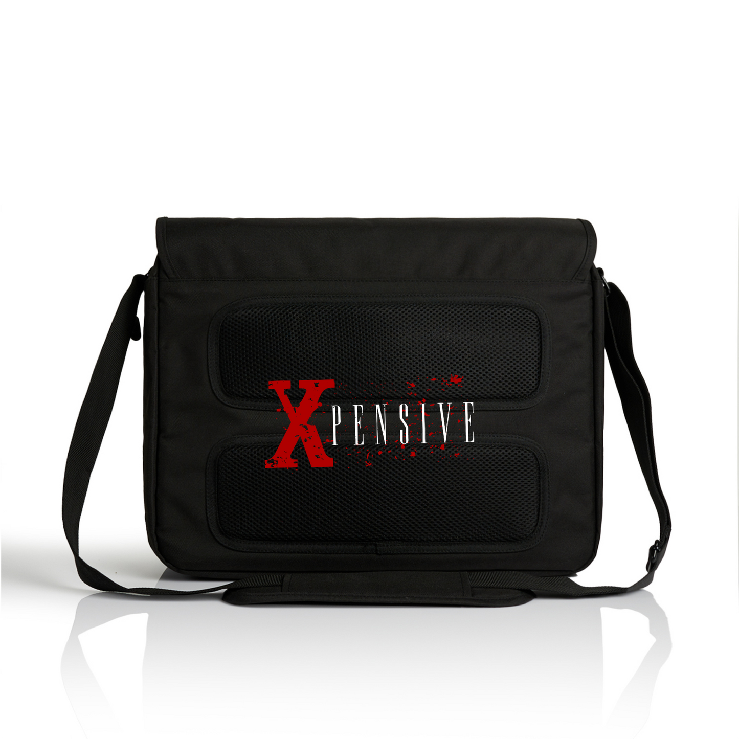 RECYCLED MESSENGER BAG Xpensive Brand Logo | BLACK