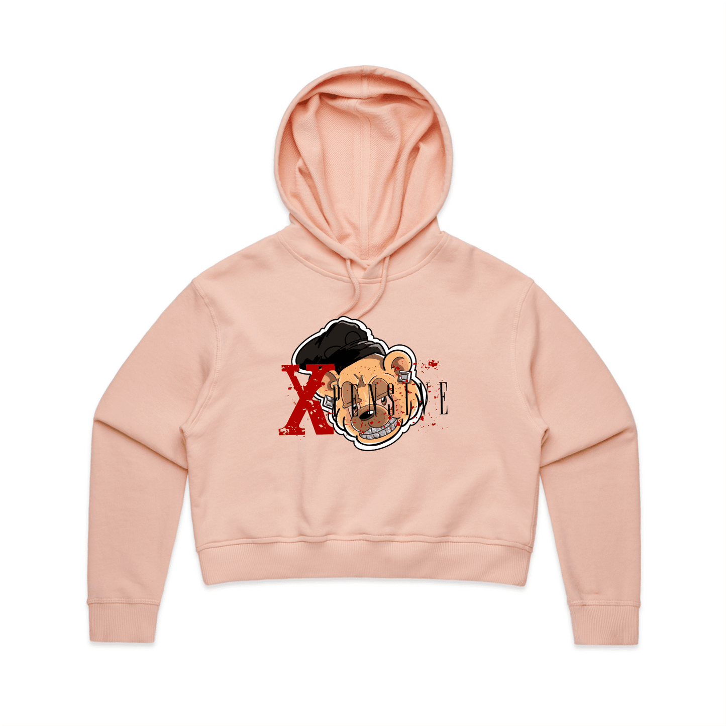 Xpensive Clothing Line - WO'S CROP Xpensive Bear Logo | HOOD